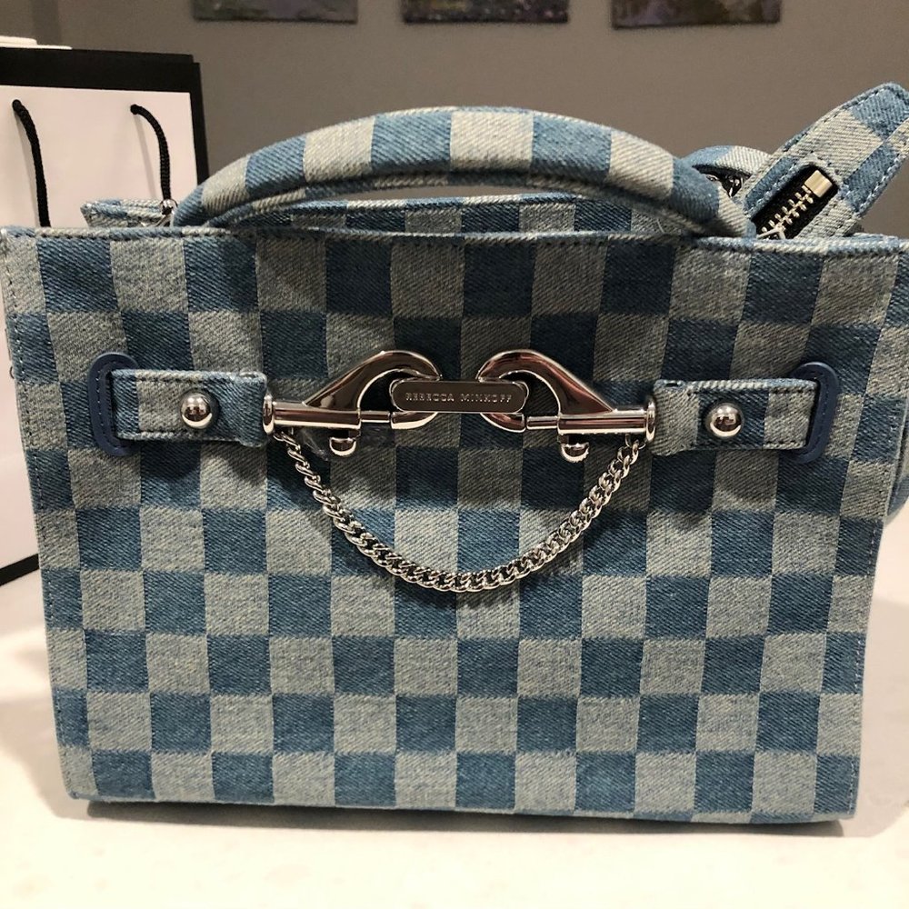 Rebecca Minkoff - Lou Top Handle Denim Crossbody - Picture 1 of 7